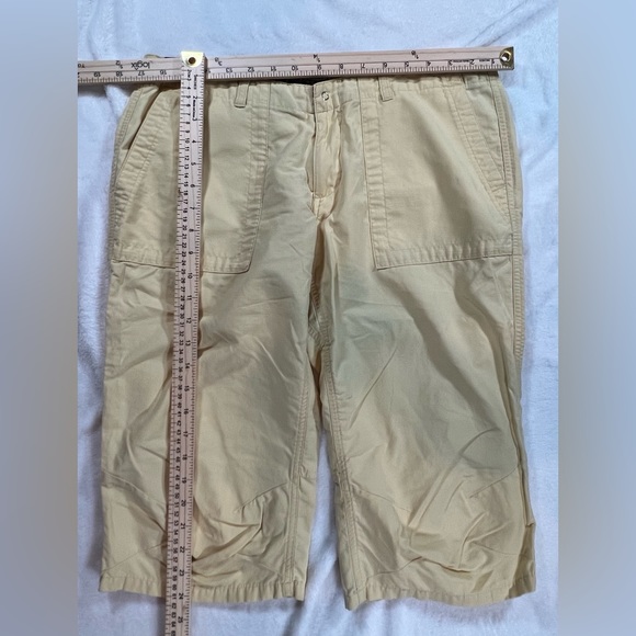 Horny Toad Capris Yellow Embroidered Size 8 - Picture 5 of 5